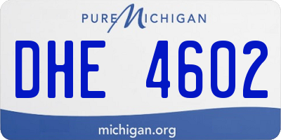 MI license plate DHE4602