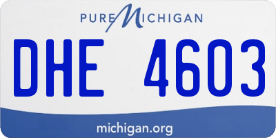 MI license plate DHE4603