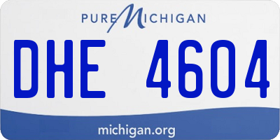 MI license plate DHE4604