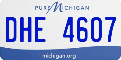 MI license plate DHE4607