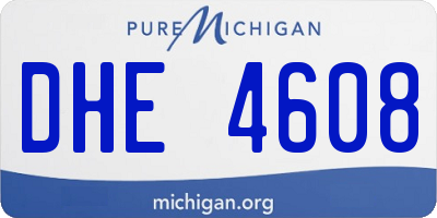 MI license plate DHE4608