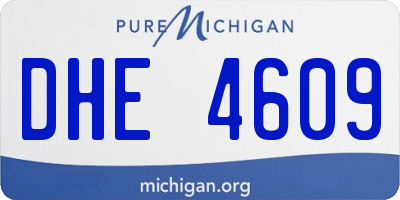 MI license plate DHE4609