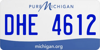 MI license plate DHE4612