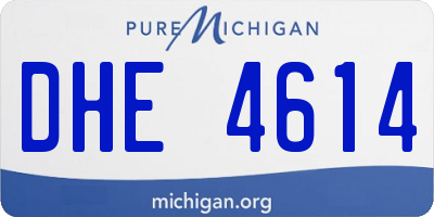 MI license plate DHE4614