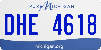MI license plate DHE4618