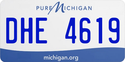 MI license plate DHE4619