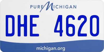 MI license plate DHE4620