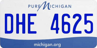 MI license plate DHE4625
