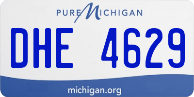 MI license plate DHE4629