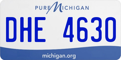 MI license plate DHE4630