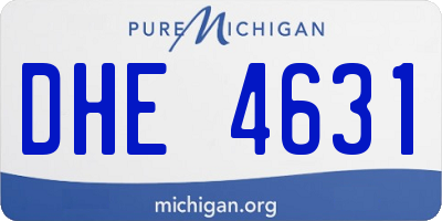 MI license plate DHE4631
