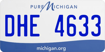 MI license plate DHE4633