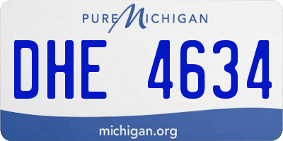 MI license plate DHE4634