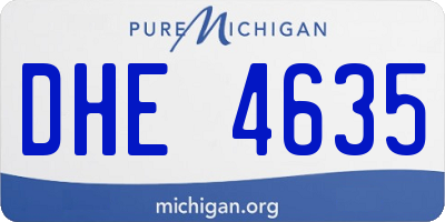MI license plate DHE4635