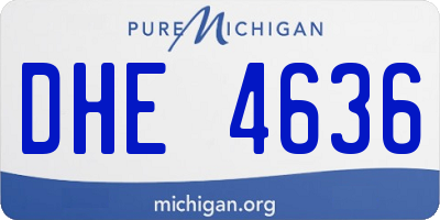MI license plate DHE4636