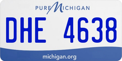 MI license plate DHE4638