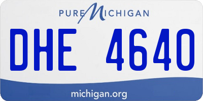 MI license plate DHE4640