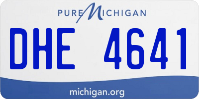 MI license plate DHE4641