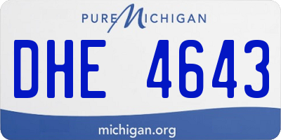 MI license plate DHE4643
