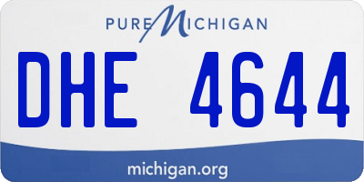 MI license plate DHE4644