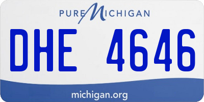 MI license plate DHE4646