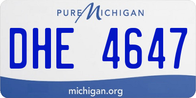 MI license plate DHE4647