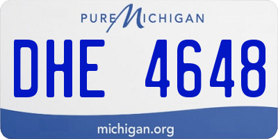 MI license plate DHE4648