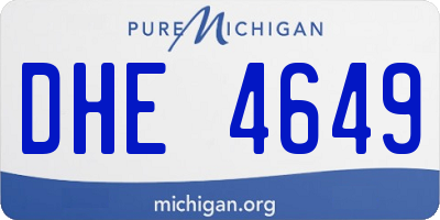 MI license plate DHE4649