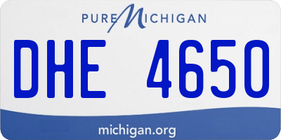 MI license plate DHE4650