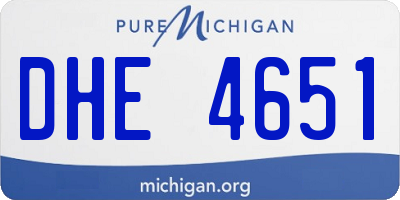 MI license plate DHE4651