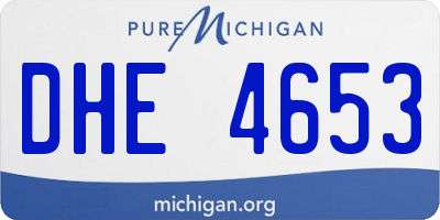 MI license plate DHE4653