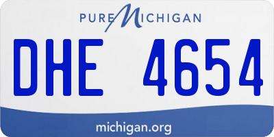MI license plate DHE4654