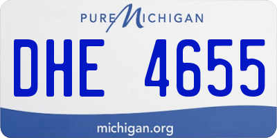 MI license plate DHE4655