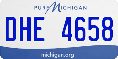 MI license plate DHE4658