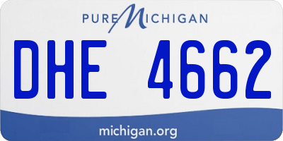 MI license plate DHE4662