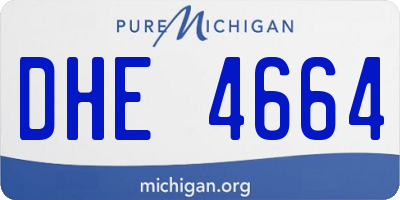 MI license plate DHE4664