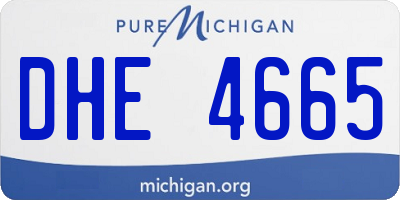 MI license plate DHE4665