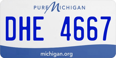 MI license plate DHE4667