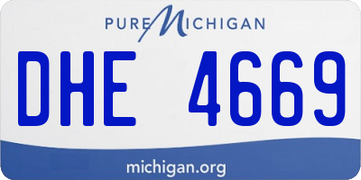 MI license plate DHE4669