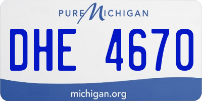 MI license plate DHE4670