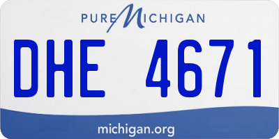 MI license plate DHE4671