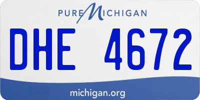 MI license plate DHE4672