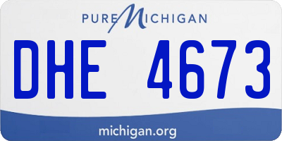 MI license plate DHE4673