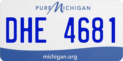 MI license plate DHE4681