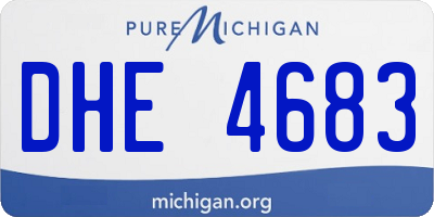 MI license plate DHE4683