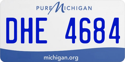 MI license plate DHE4684