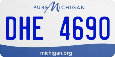MI license plate DHE4690