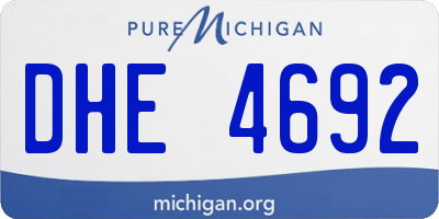 MI license plate DHE4692