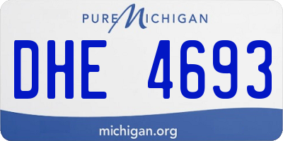 MI license plate DHE4693