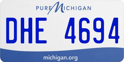 MI license plate DHE4694